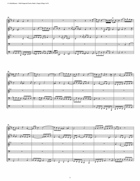 Fugue 08 from Well-Tempered Clavier, Book 1 (Brass Quintet) image number null