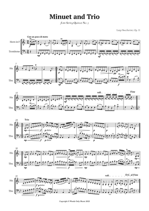 Minuet by Boccherini for French Horn and Trombone Duet