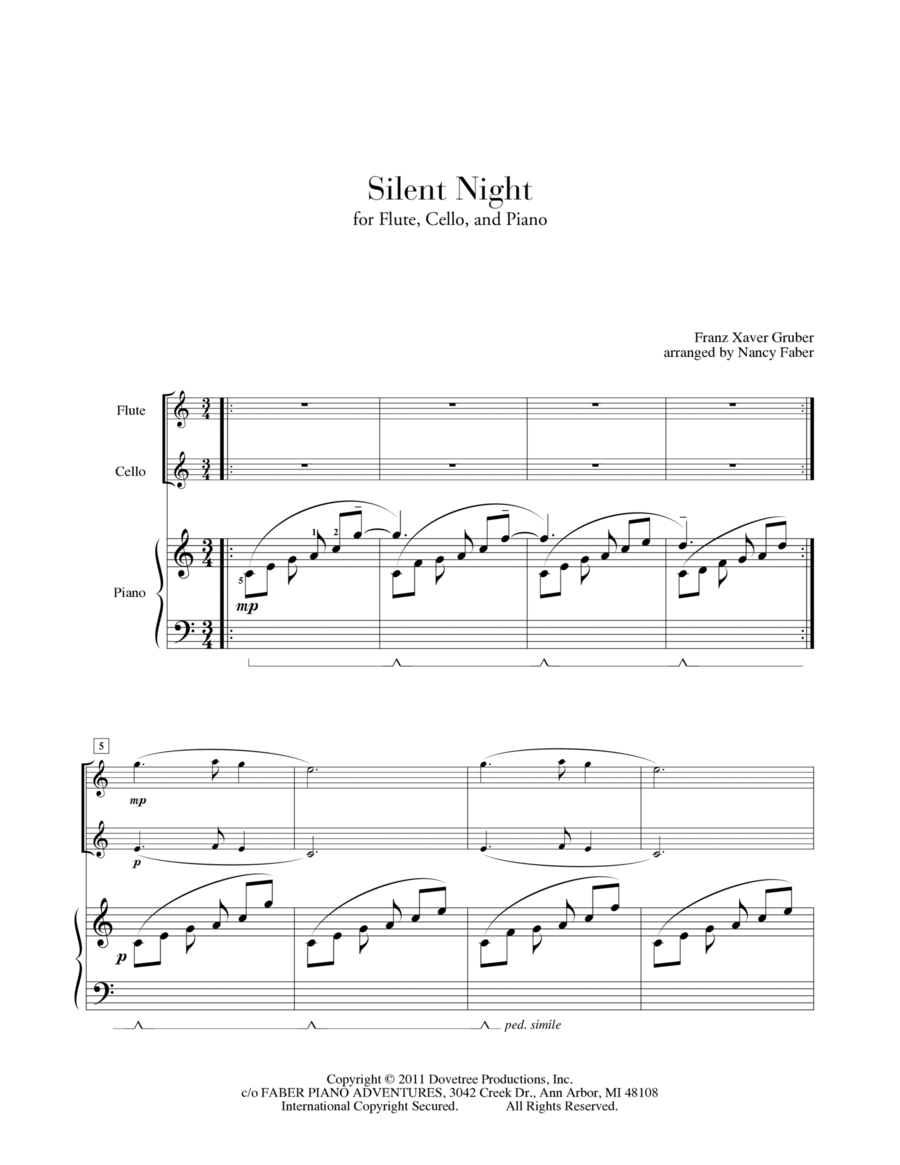 Silent Night (for Flute, Cello, Piano)
