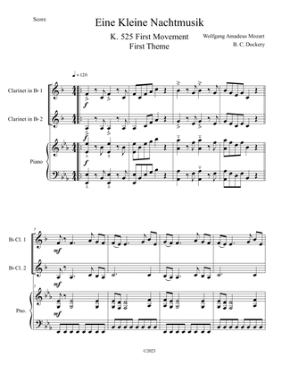 Eine Kleine Nachtmusik (A Little Night Music) for Clarinet Duet with Piano Accompaniment