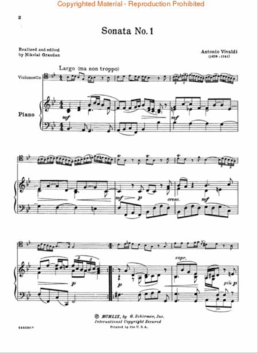 6 Sonatas For Cello And Piano