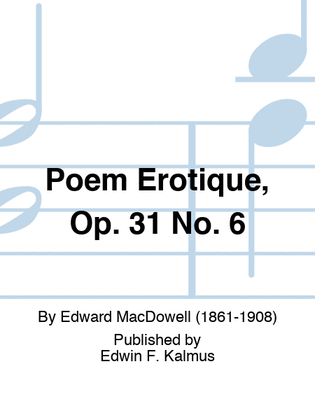Book cover for Poem Erotique, Op. 31 No. 6