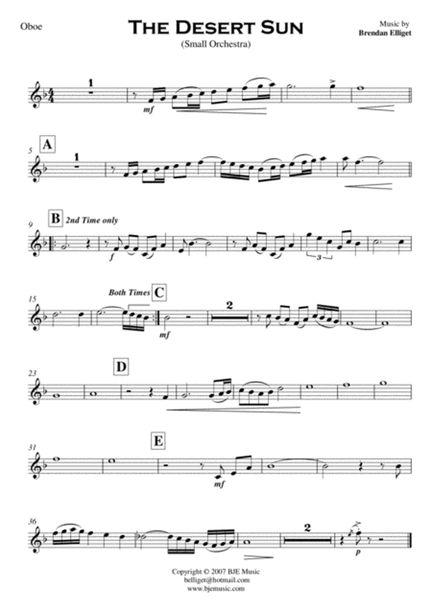 The Desert Sun - Small Orchestra Score and Parts PDF image number null