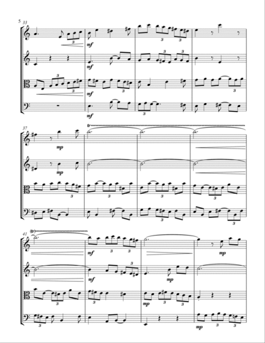 Little Fusion in G Minor - For String Quartet String Quartet scores gallery preview page 6
