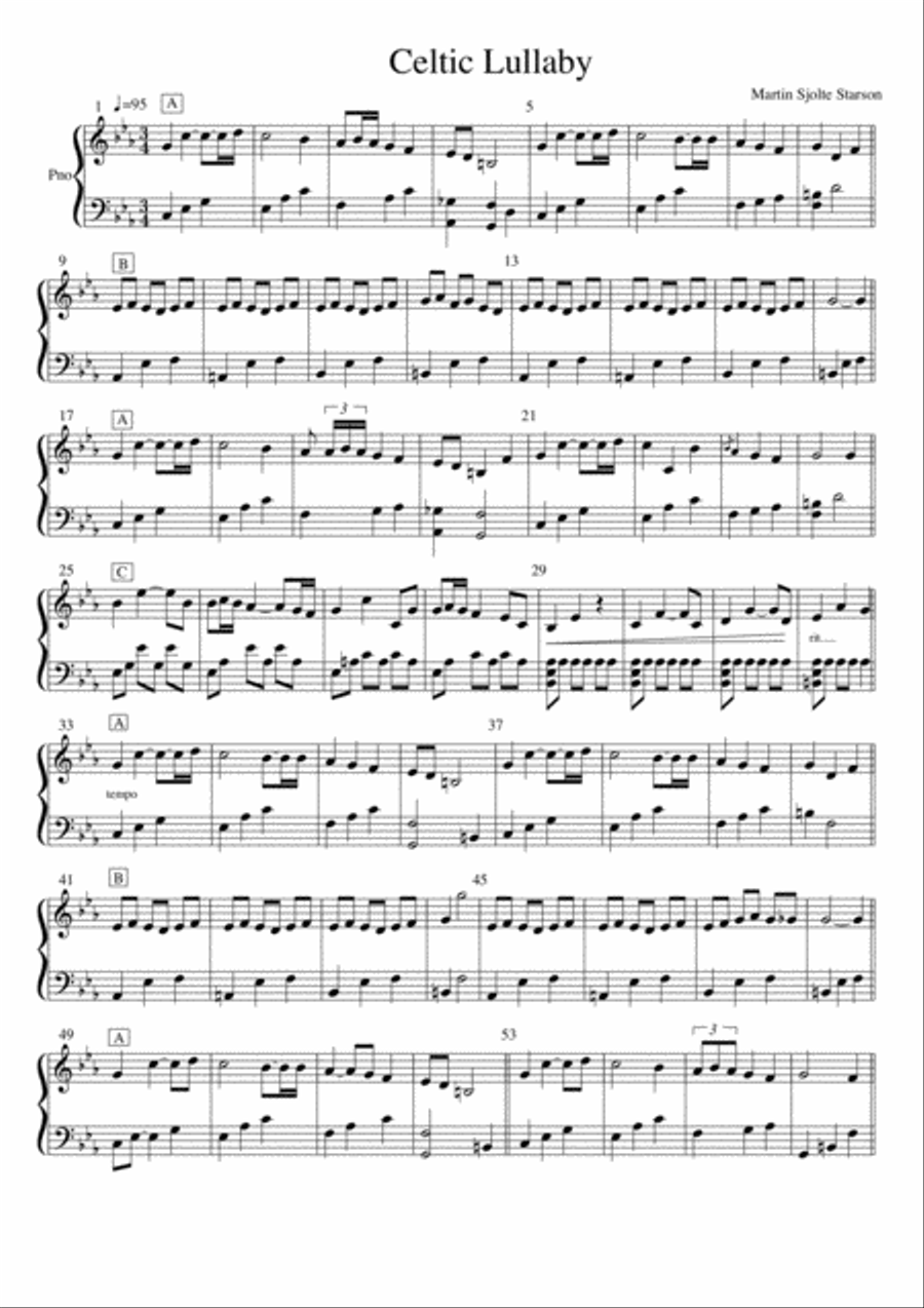 Twilight Song - Solo piano waltz Easy Piano scores gallery preview page 1