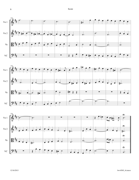 Bach: Fantasia in B minor BWV 563 arr. for String Quartet image number null