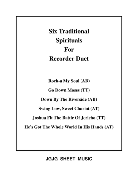 Six Spirituals for Recorder Duets image number null