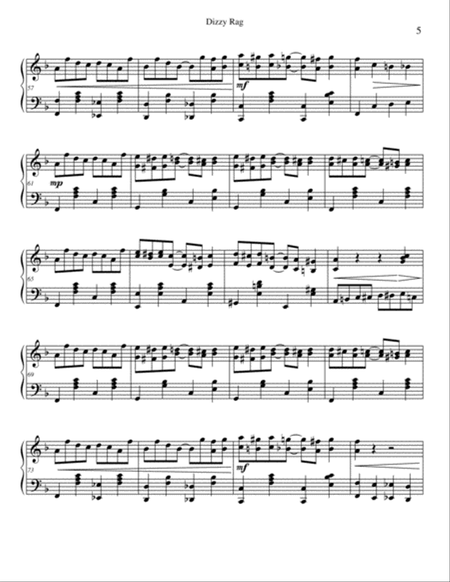 Dizzy Rag Etude Piano Method scores gallery preview page 5
