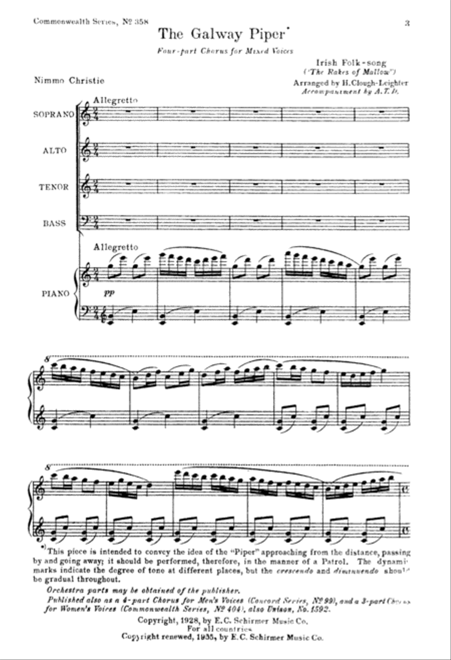 The Galway Piper 4-Part scores gallery preview page 2