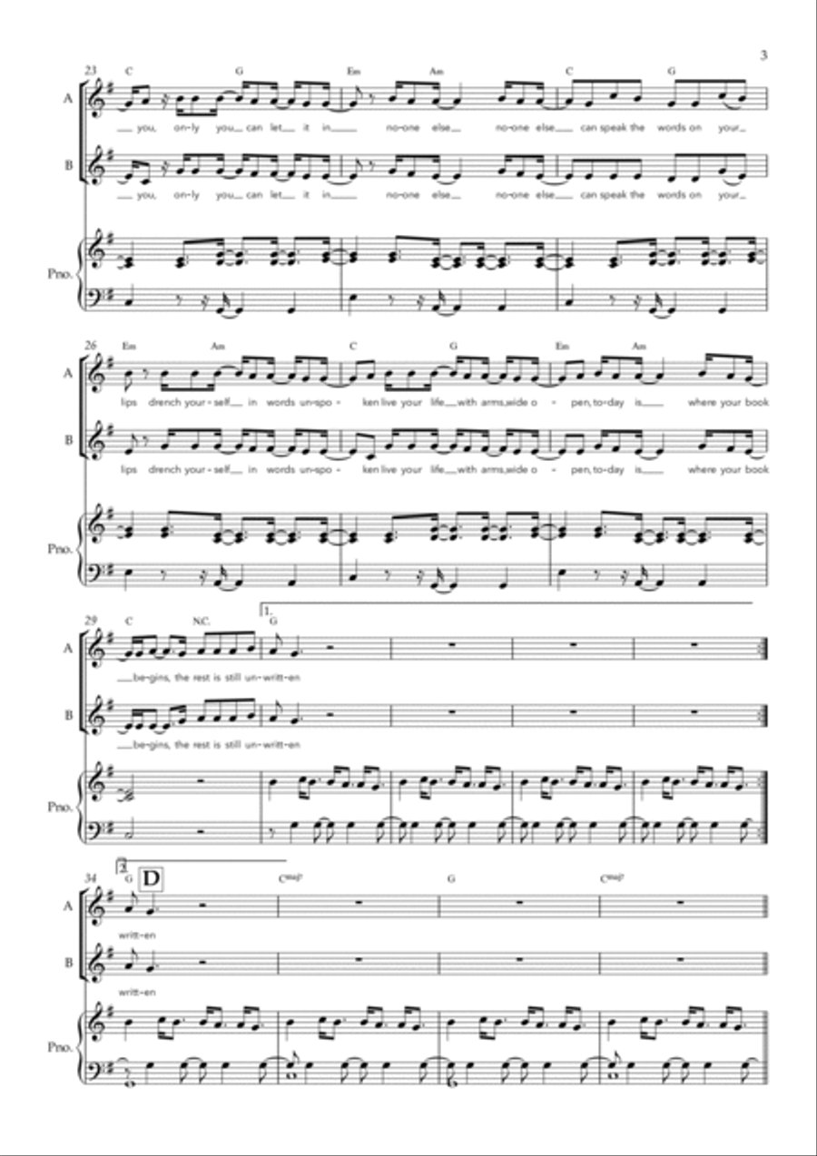 Unwritten 2-Part scores gallery preview page 3