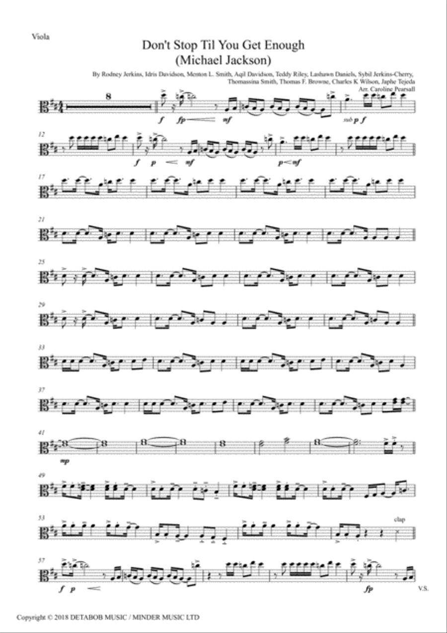 Don't Stop Til You Get Enough String Quartet scores gallery preview page 1