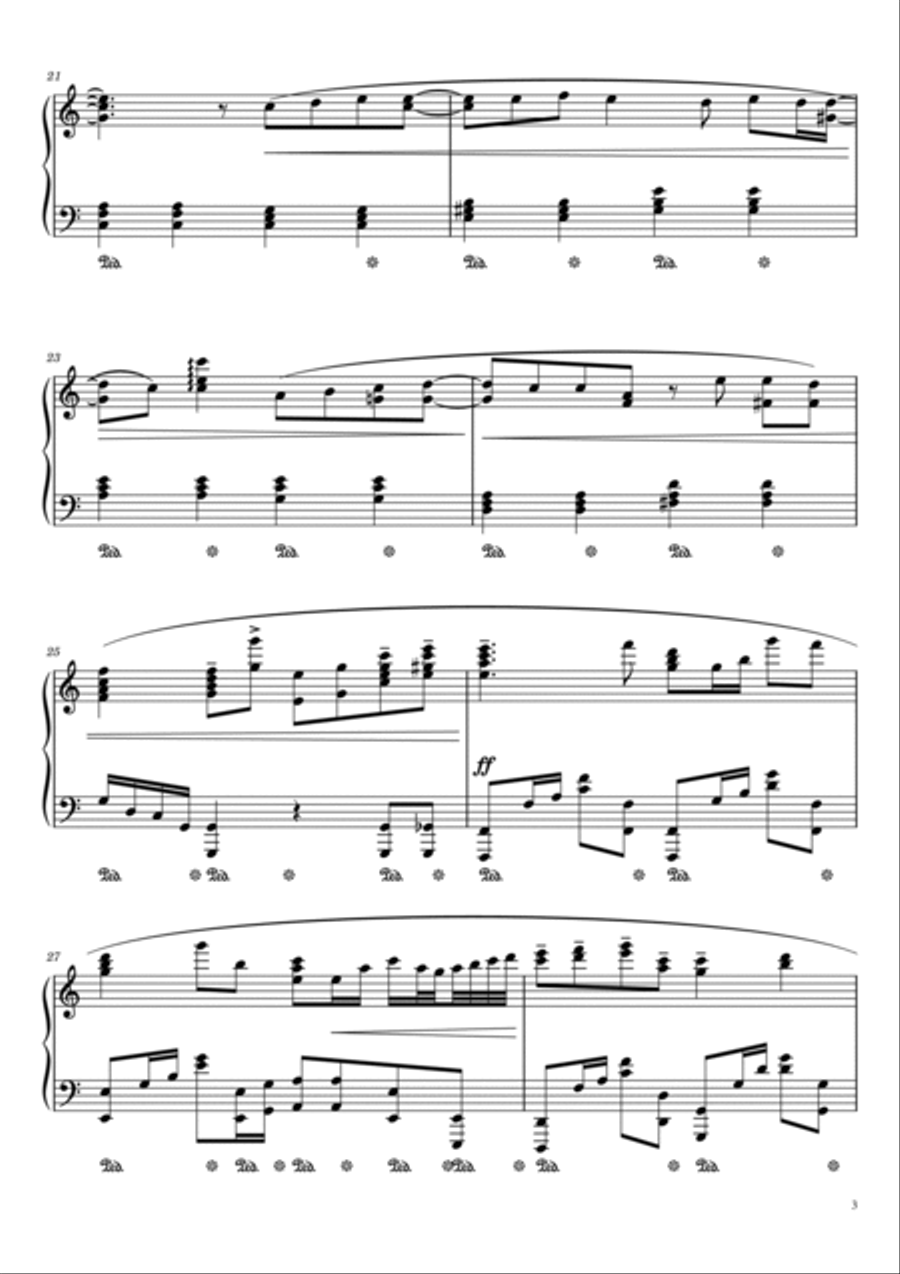 Pu Gong Ying De Yue Ding Piano Solo scores gallery preview page 3