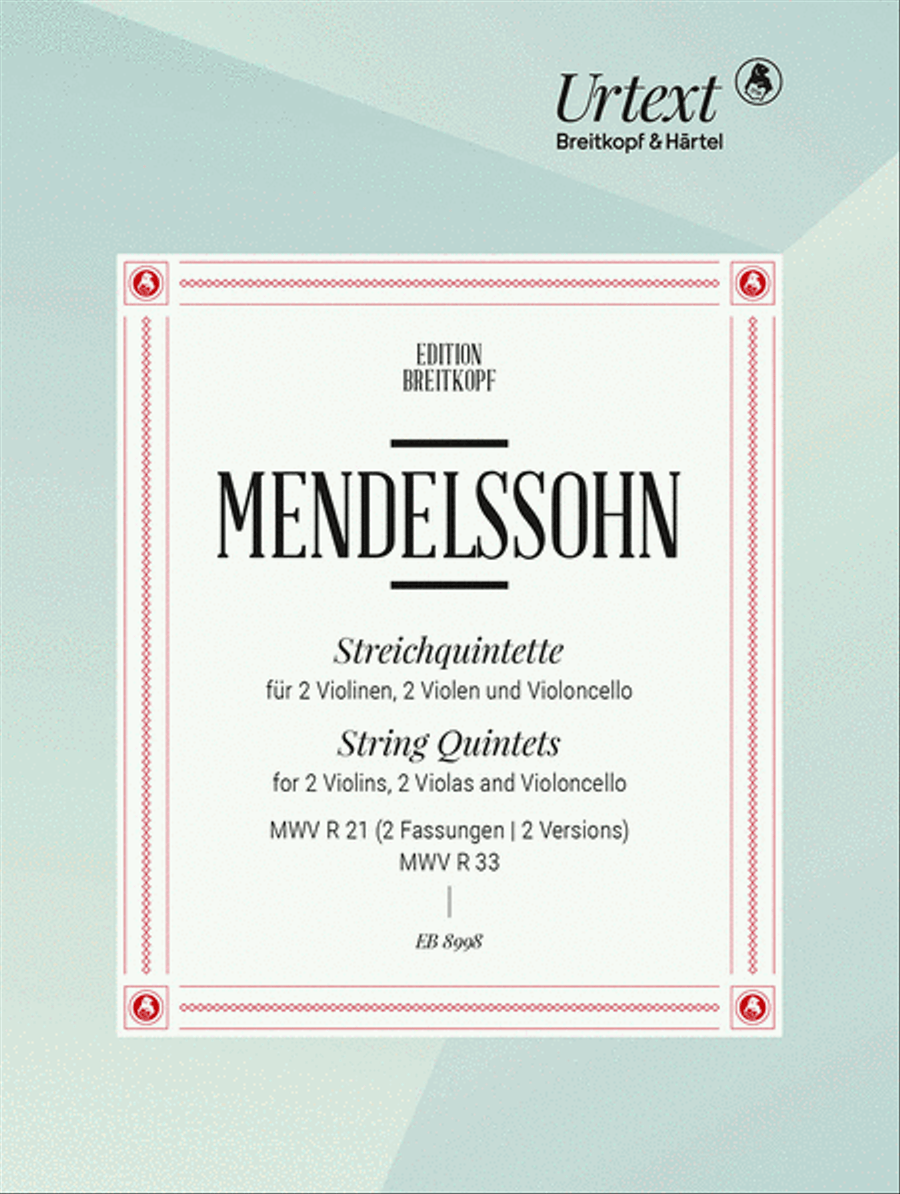 String Quintets Op. 18 MWV R 21, [Op. 87] MWV R 33 String Quintet scores gallery preview page 1