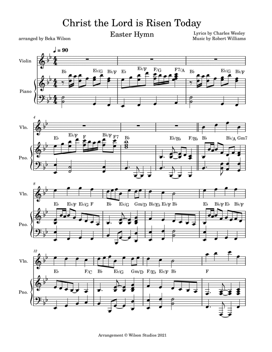 Christ the Lord is Risen Today--violin solo image number null