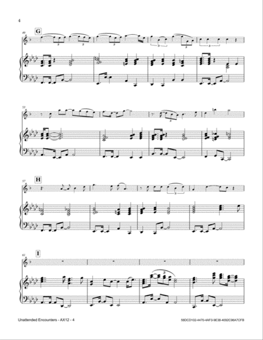 Unattended Encounters Alto Saxophone scores gallery preview page 4