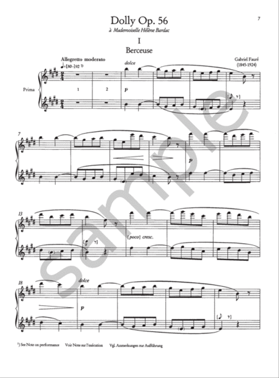 Dolly Op. 56 for Piano Duet Piano Duet scores gallery preview page 5