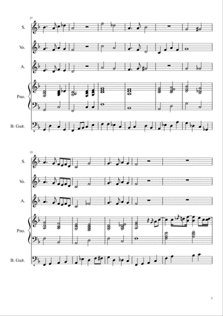 Pass me not my gentle Savior Piano, Vocal, Guitar scores gallery preview page 3