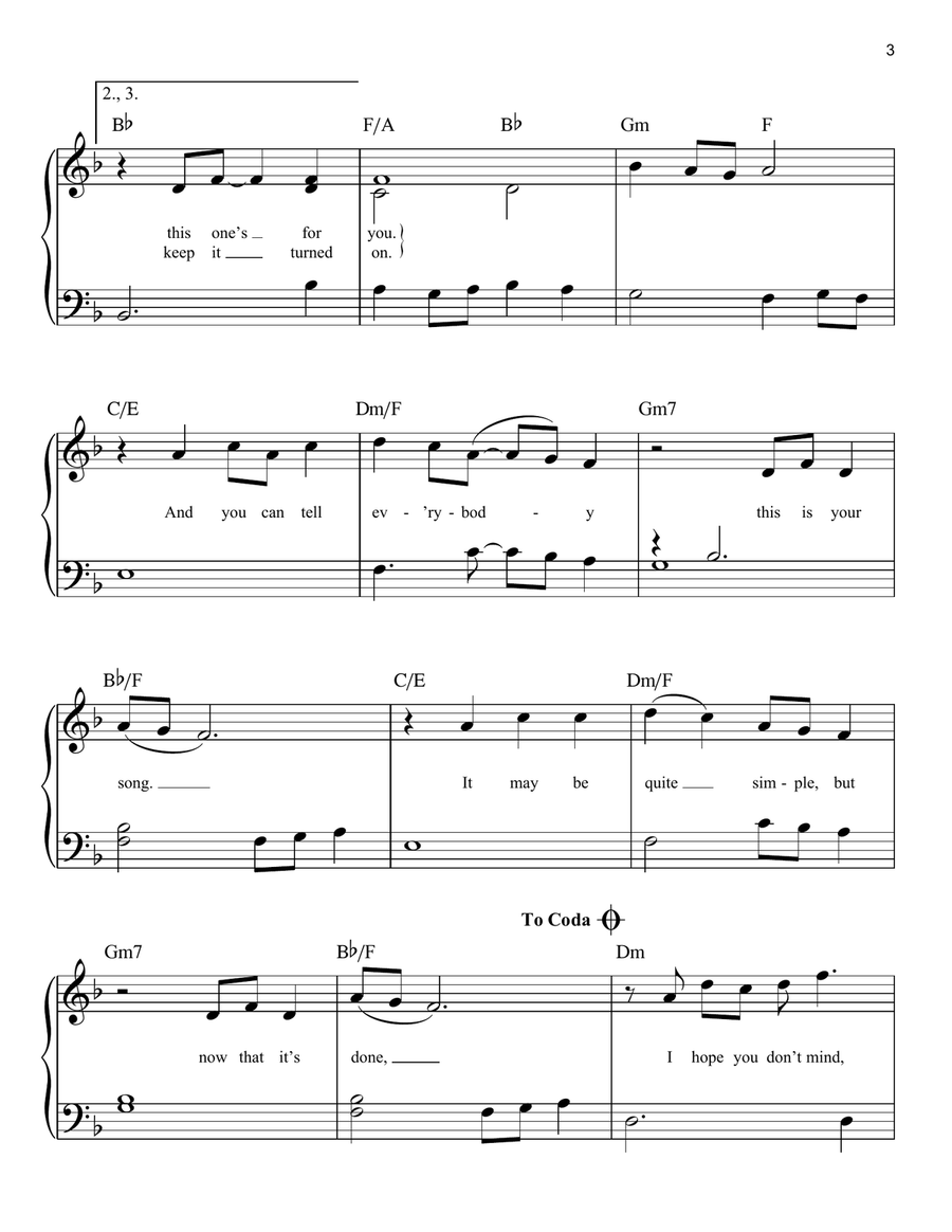 Your Song Easy Piano scores gallery preview page 3