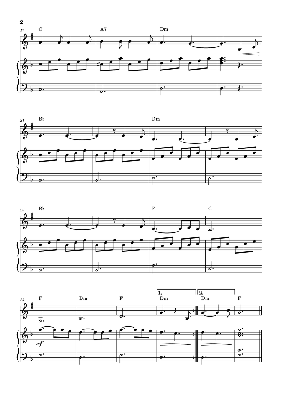 Hallelujah B-Flat Trumpet scores gallery preview page 2