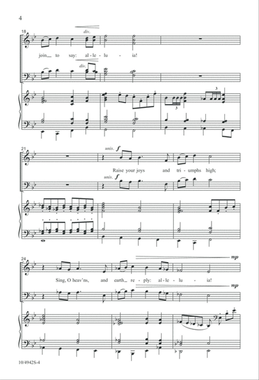 Christ the Lord Is Risen Today! 4-Part scores gallery preview page 4
