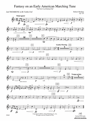 Fantasy on an Early American Marching Tune: (wp) 2nd B-flat Trombone T.C.