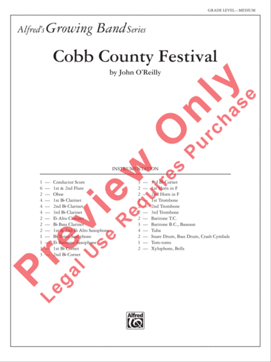 Cobb County Festival Cobb County Festival Concert Band scores gallery preview page 2
