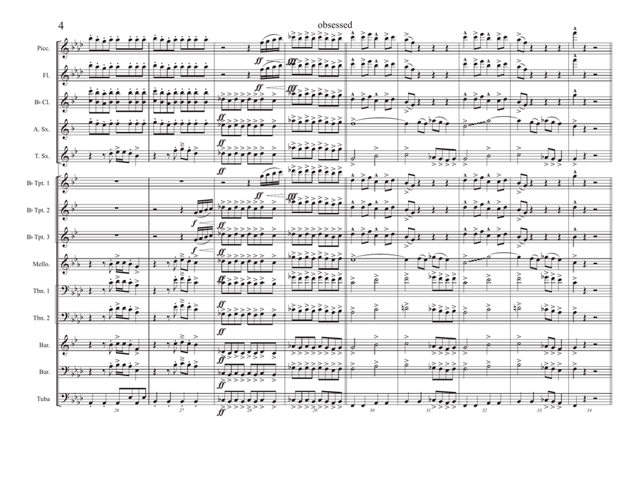 Obsessed Marching Band scores gallery preview page 4