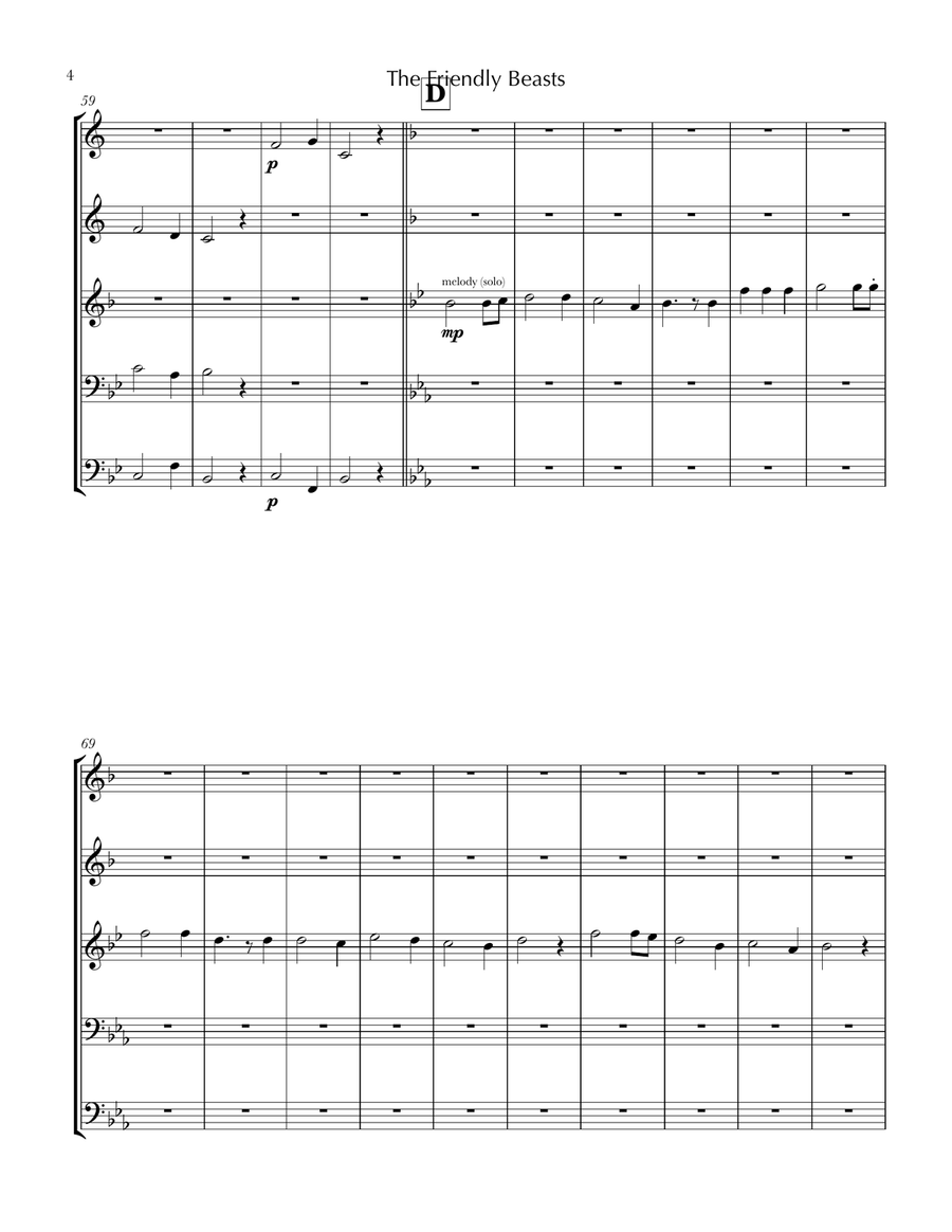 The Friendly Beasts (Orientis Partibus) Brass Ensemble scores gallery preview page 6