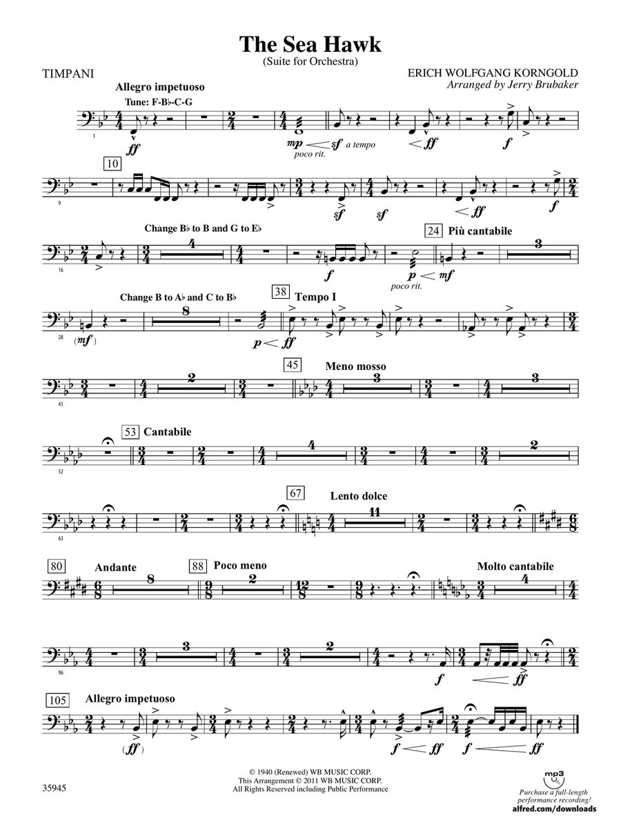 The Sea Hawk: Timpani