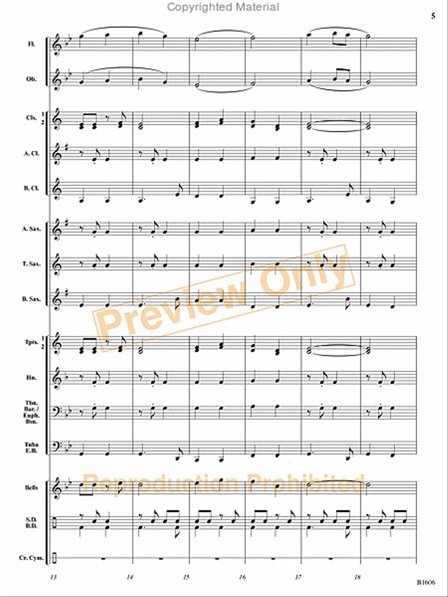 March of the Hyperion Guards Concert Band scores gallery preview page 6