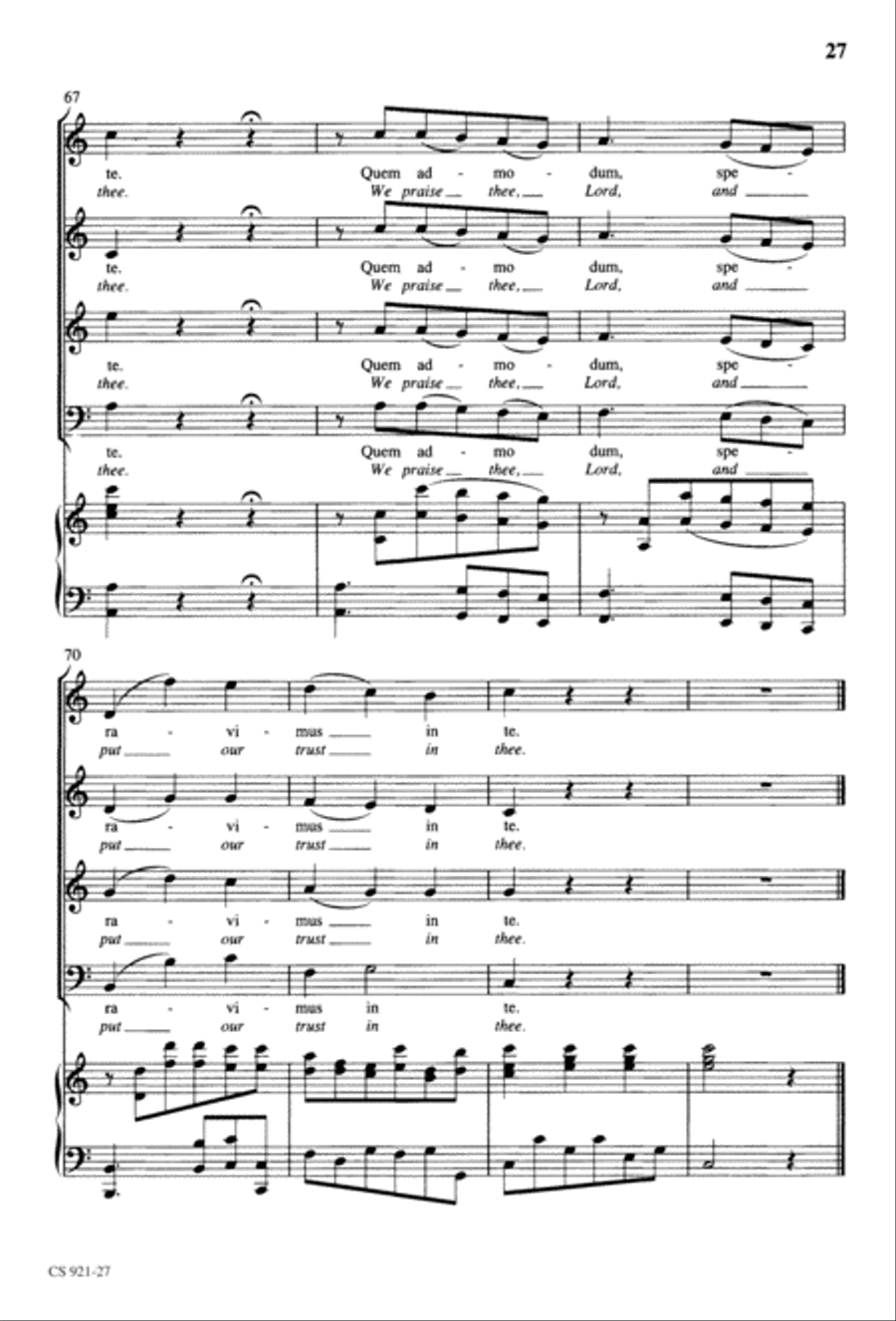 Te Deum - Choral Score