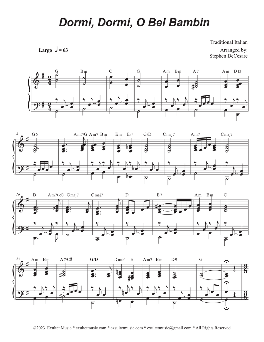 Dormi, Dormi, O Bel Bambin (Duet for Violin and Viola) String Duet scores gallery preview page 4