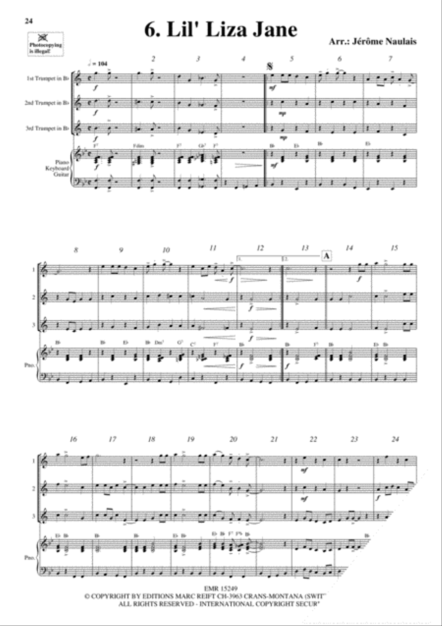 3 Trumpets & Piano Vol. 5 Trumpet Trio scores gallery preview page 8