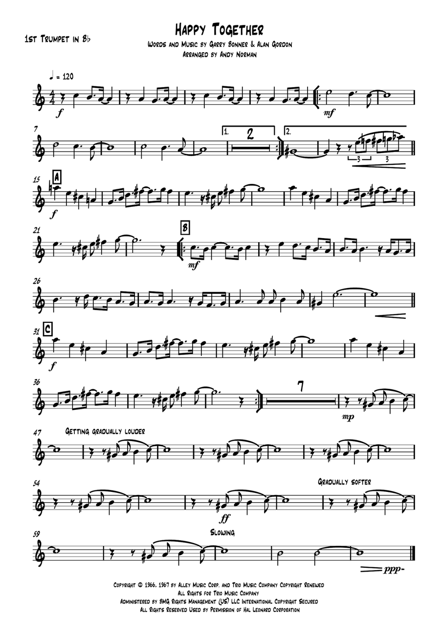 Happy Together Brass Ensemble scores gallery preview page 1