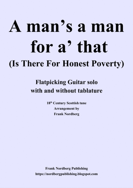 A Man's a Man for A' That (flatpicking solo guitar - with and without tablature) image number null