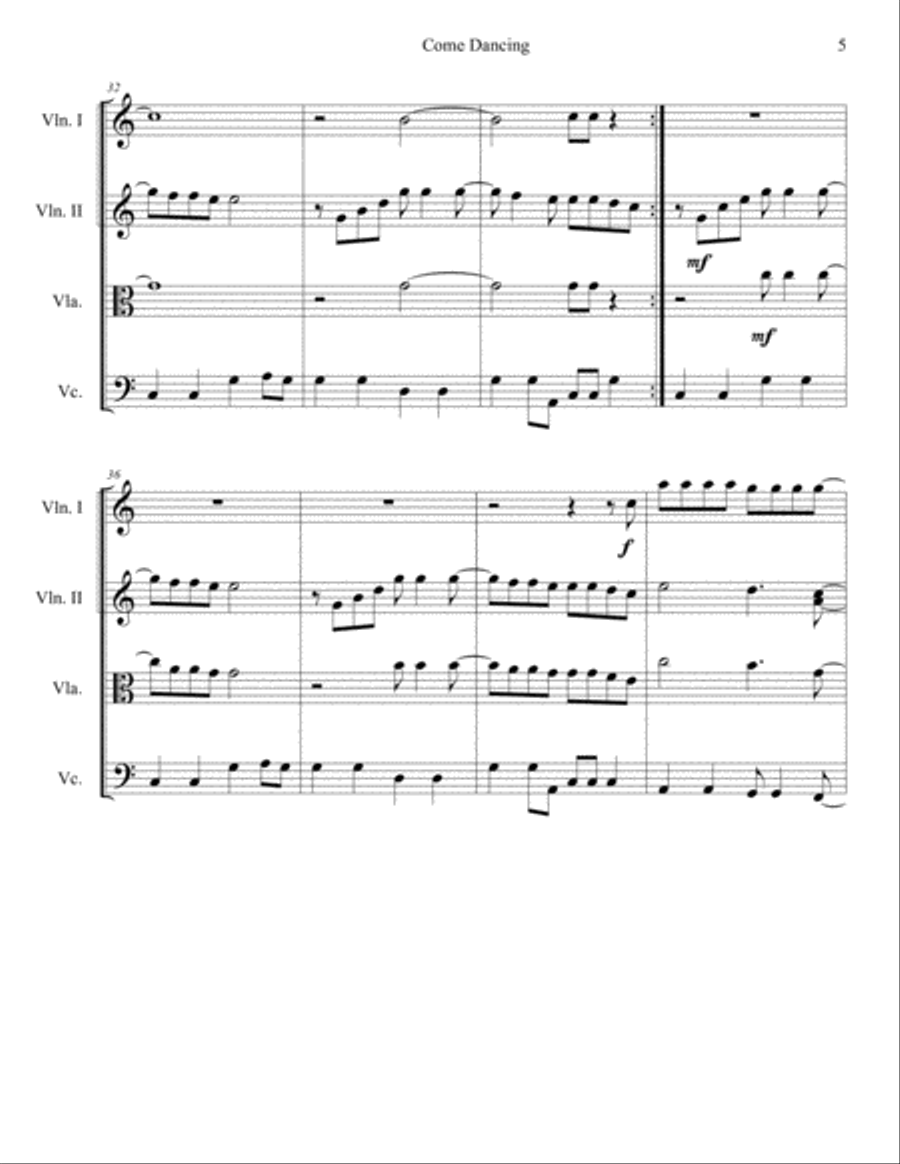 Come Dancing String Quartet scores gallery preview page 5