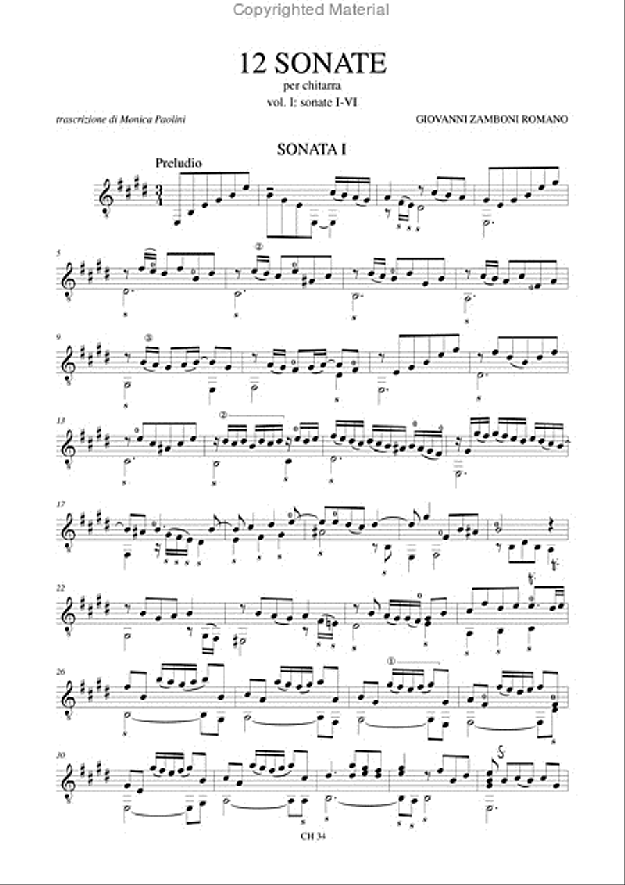 12 Sonatas for Guitar - Vol. 1: Sonatas Nos. 1-6 Acoustic Guitar scores gallery preview page 2