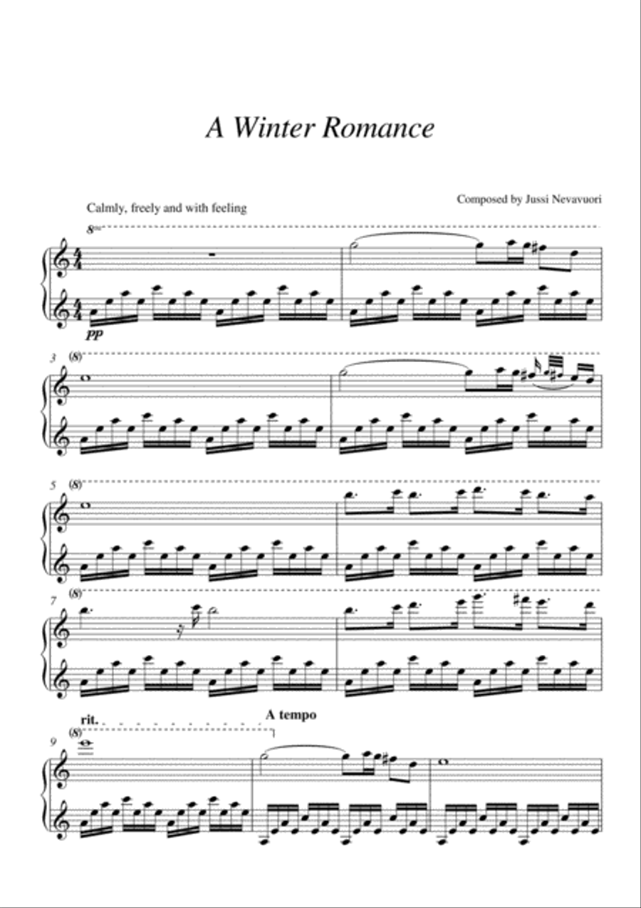 A Winter Romance Piano Solo scores gallery preview page 1