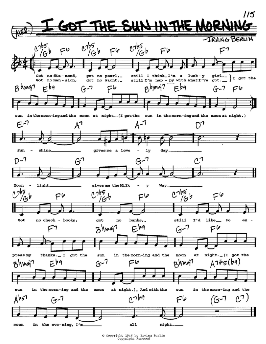 I Got The Sun In The Morning Voice scores gallery preview page 1
