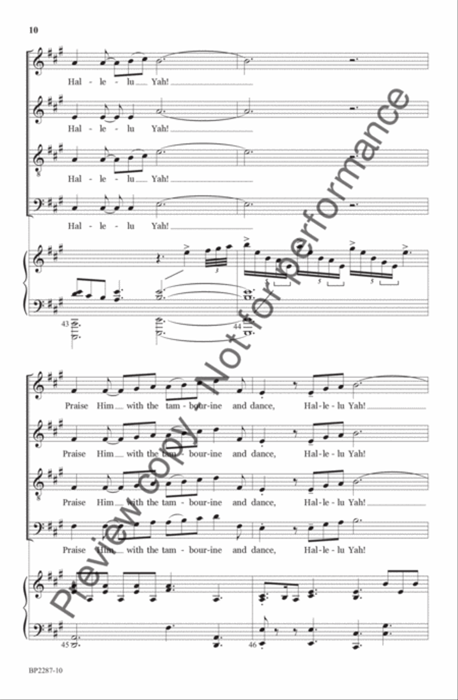 Hallelu Yah: Three Psalms of Praise III. Psalm 150 4-Part scores gallery preview page 11