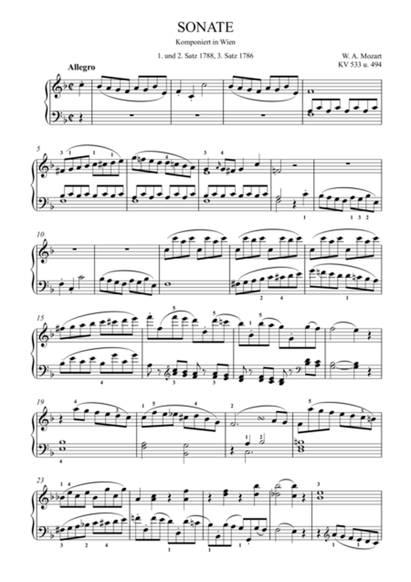 Mozart - Sonata in F Major K.533