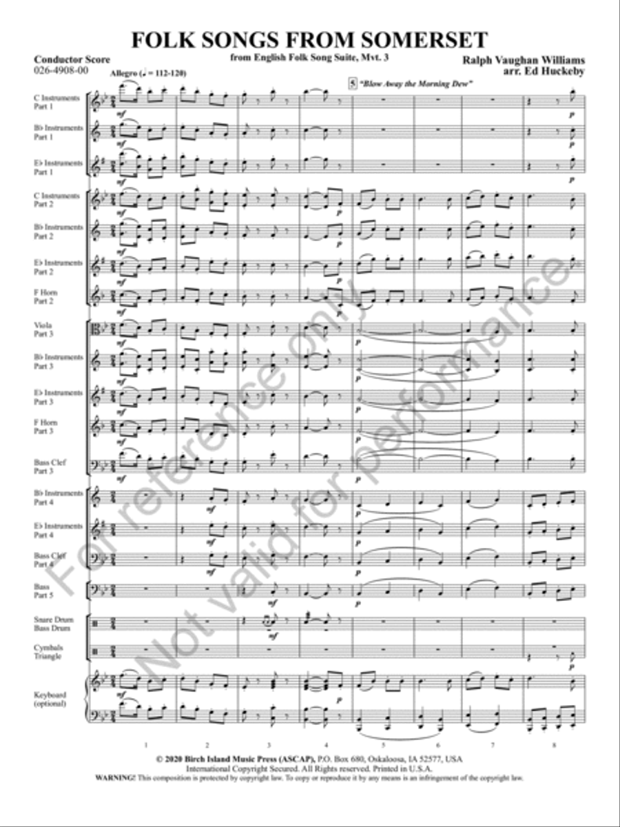 Folk Songs From Somerset Concert Band scores gallery preview page 4