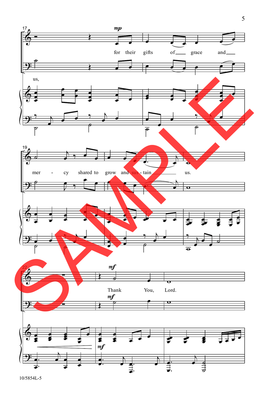 We Thank You, Lord, for Family 4-Part scores gallery preview page 4