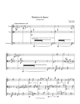 Book cover for Shadows in Space (string trio)