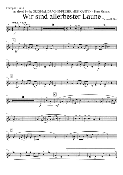 Allerbester Laune - German Polka - Brass Quintet image number null