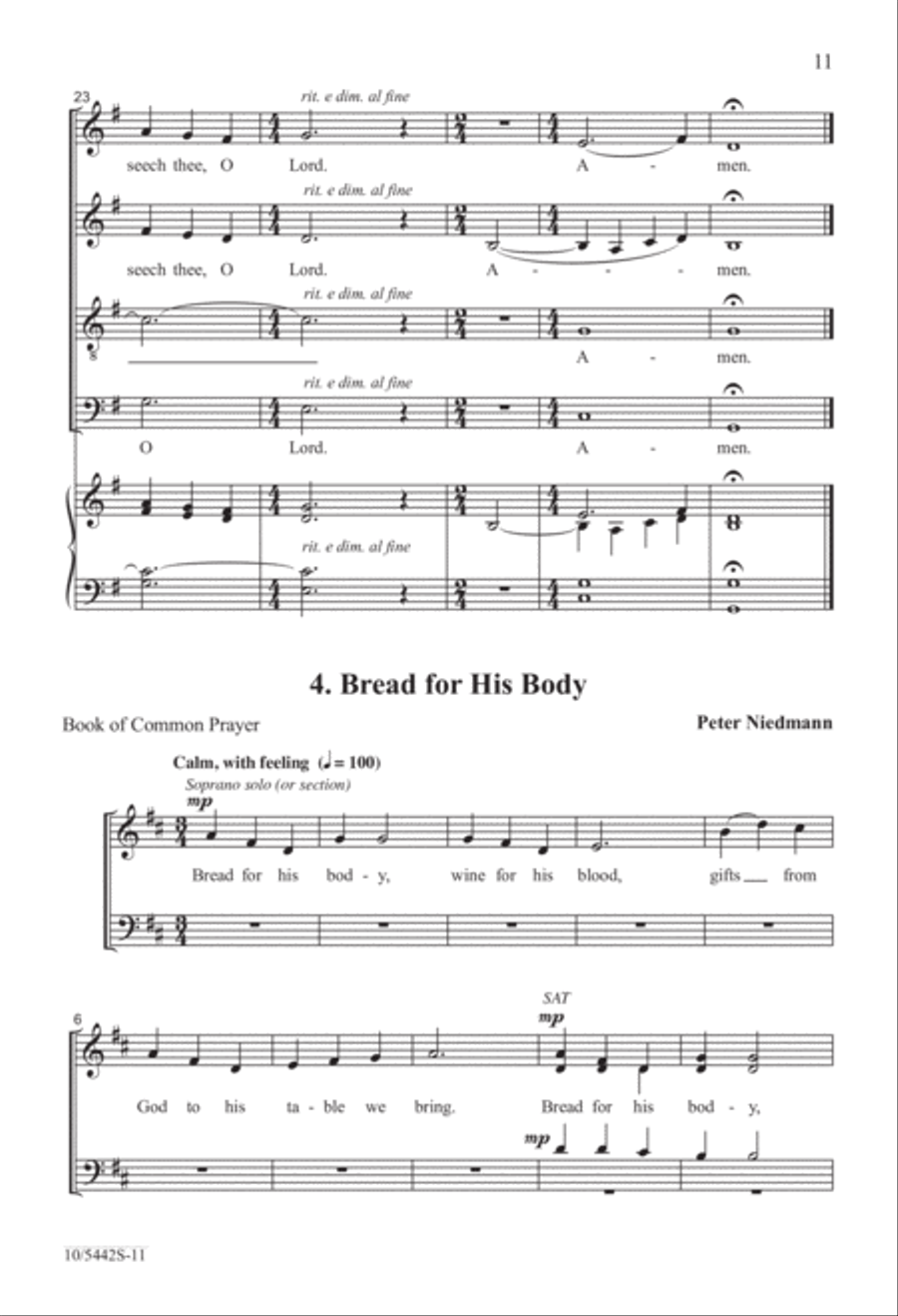 Five Short Communion Motets 4-Part scores gallery preview page 11