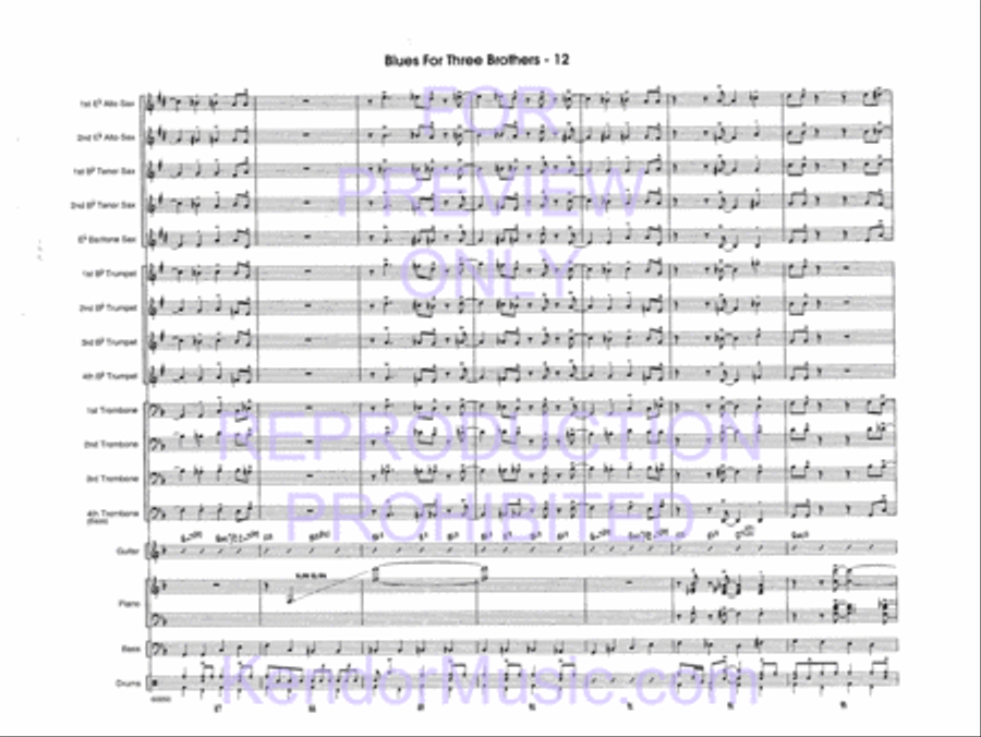 Blues For Three Brothers Jazz Ensemble scores gallery preview page 14