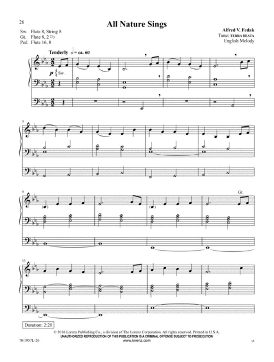 All Nature Sings Organ Solo scores gallery preview page 8