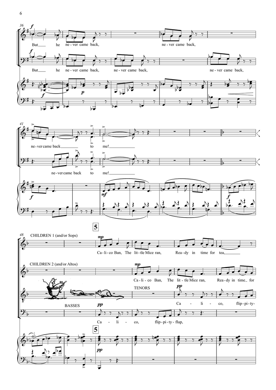 Mr Lear - an entertainment for Choir and Brass Quintet or Piano 4-Part scores gallery preview page 6