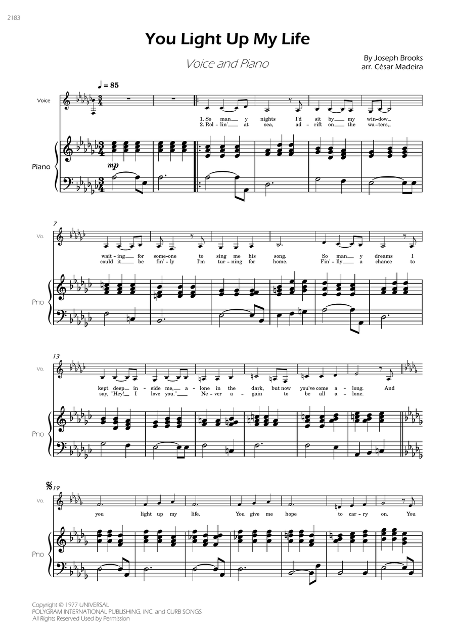 You Light Up My Life You Light Up My Life Piano, Vocal scores gallery preview page 3